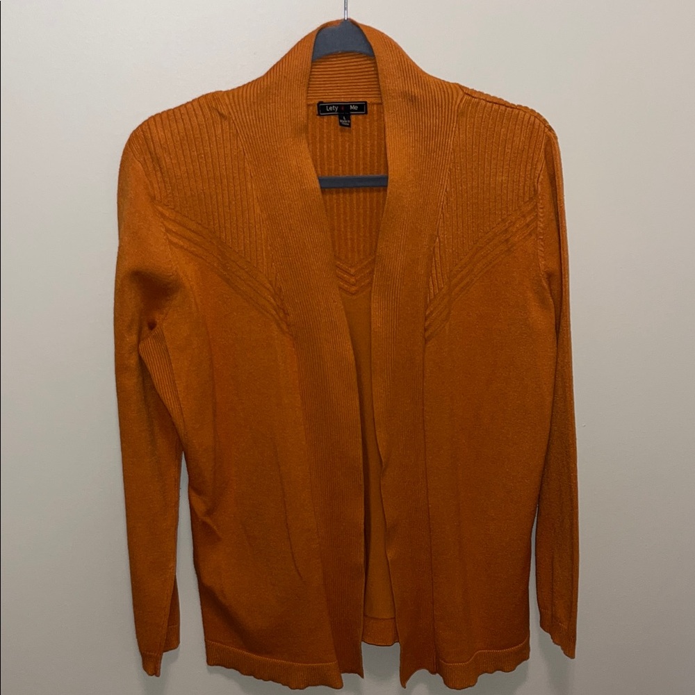 Cato Women's Open Front Orange Cardigan